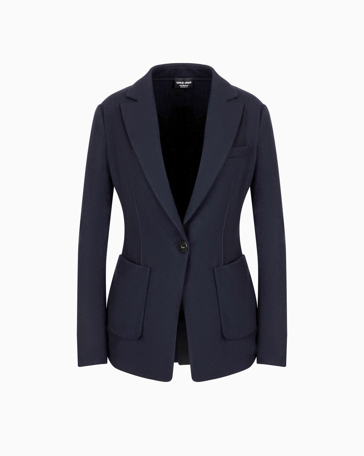 Single-breasted jacket in pure cashmere jersey - 1
