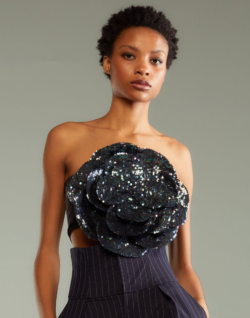 Sequin Flower Bandeau 3