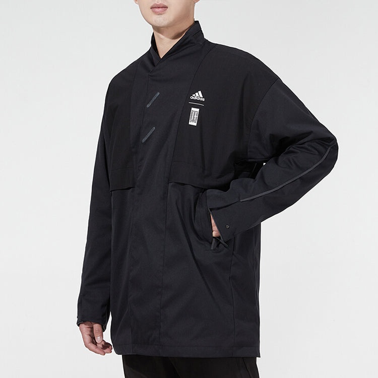 Men's adidas Martial Arts Series Wj Xia Long Jkt Logo Printing Mid-Length Stand Collar Sports Jacket - 4