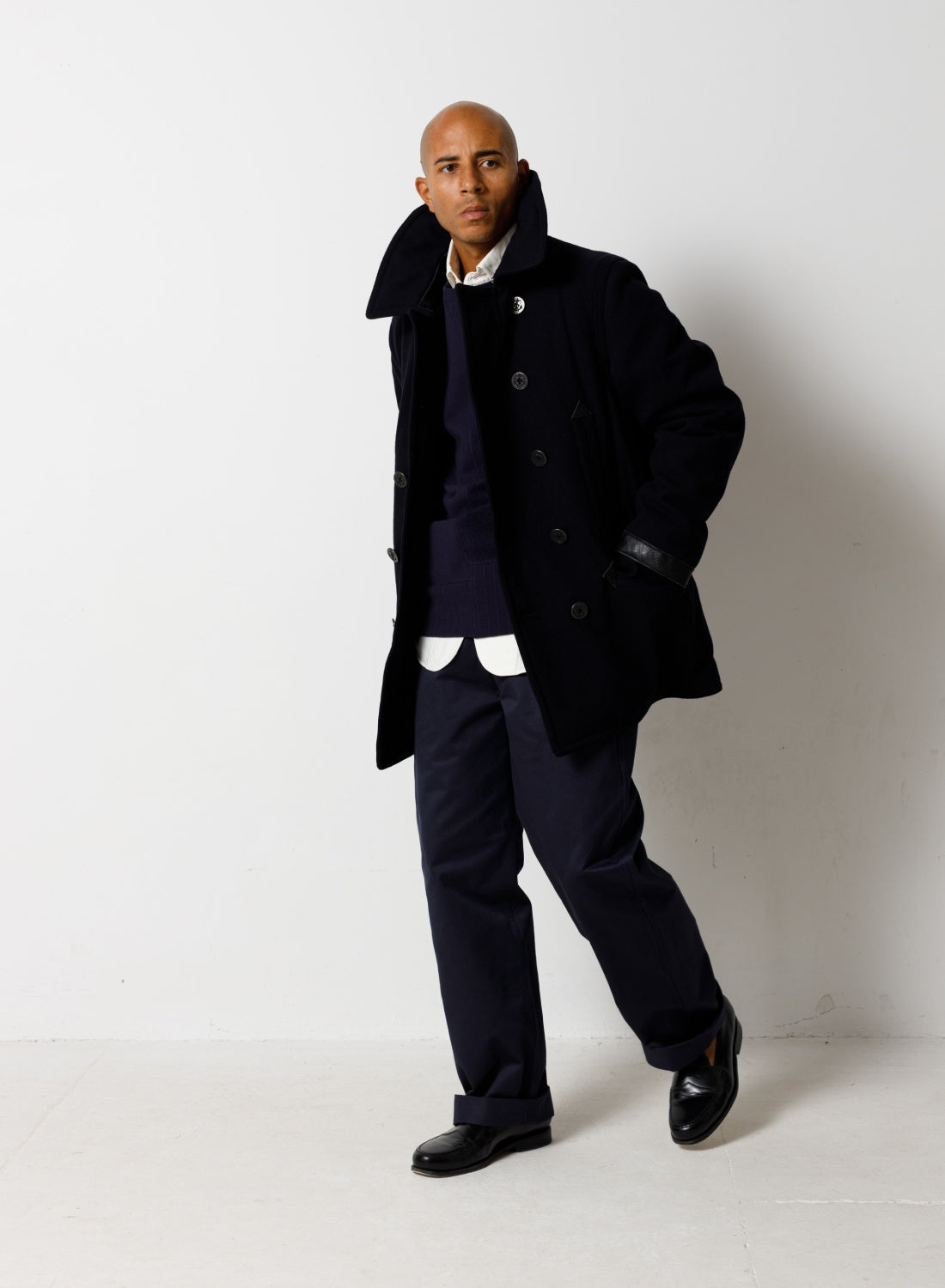 40's U.S. Navy Pea Coat in Black - 3