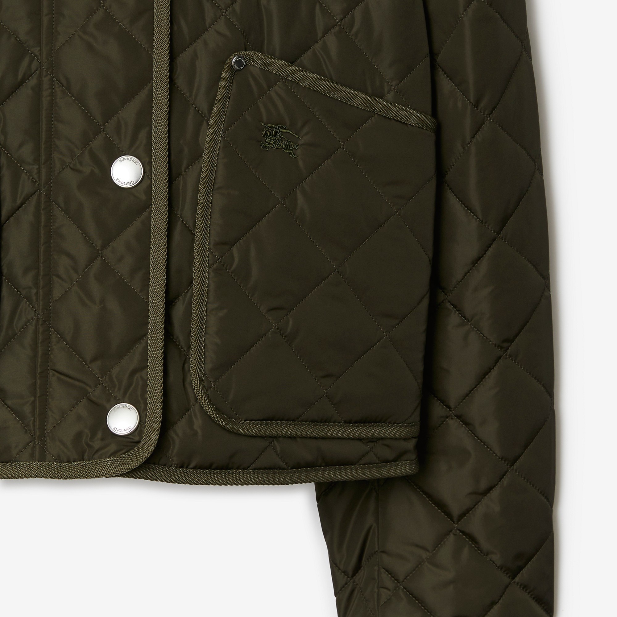 Diamond Quilted Nylon Cropped Jacket - 6
