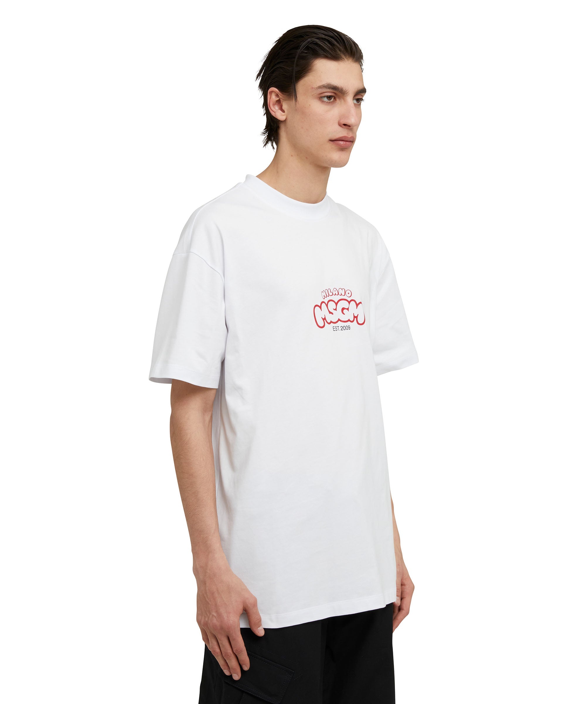 Cotton crewneck t-shirt with logo and "cocktail" graphic in collaboration with Burro Studio - 4