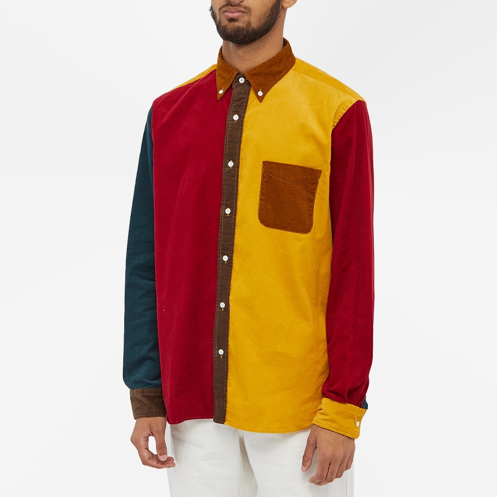 Beams Plus Button Corduroy Panel Shirt - 3