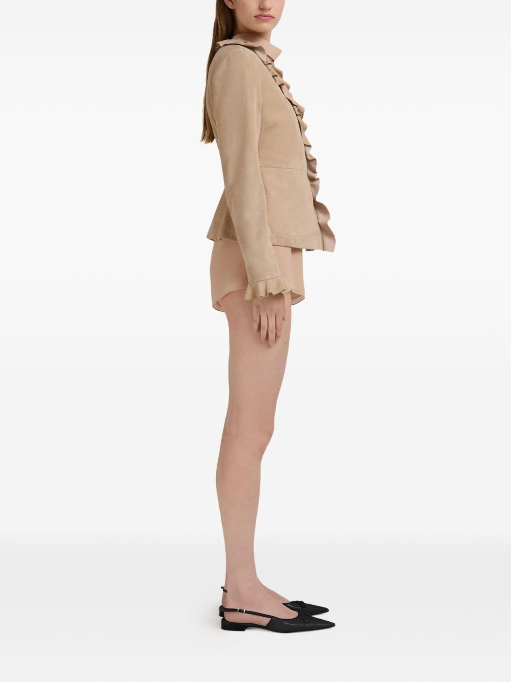 ruffled wrap jacket - 3