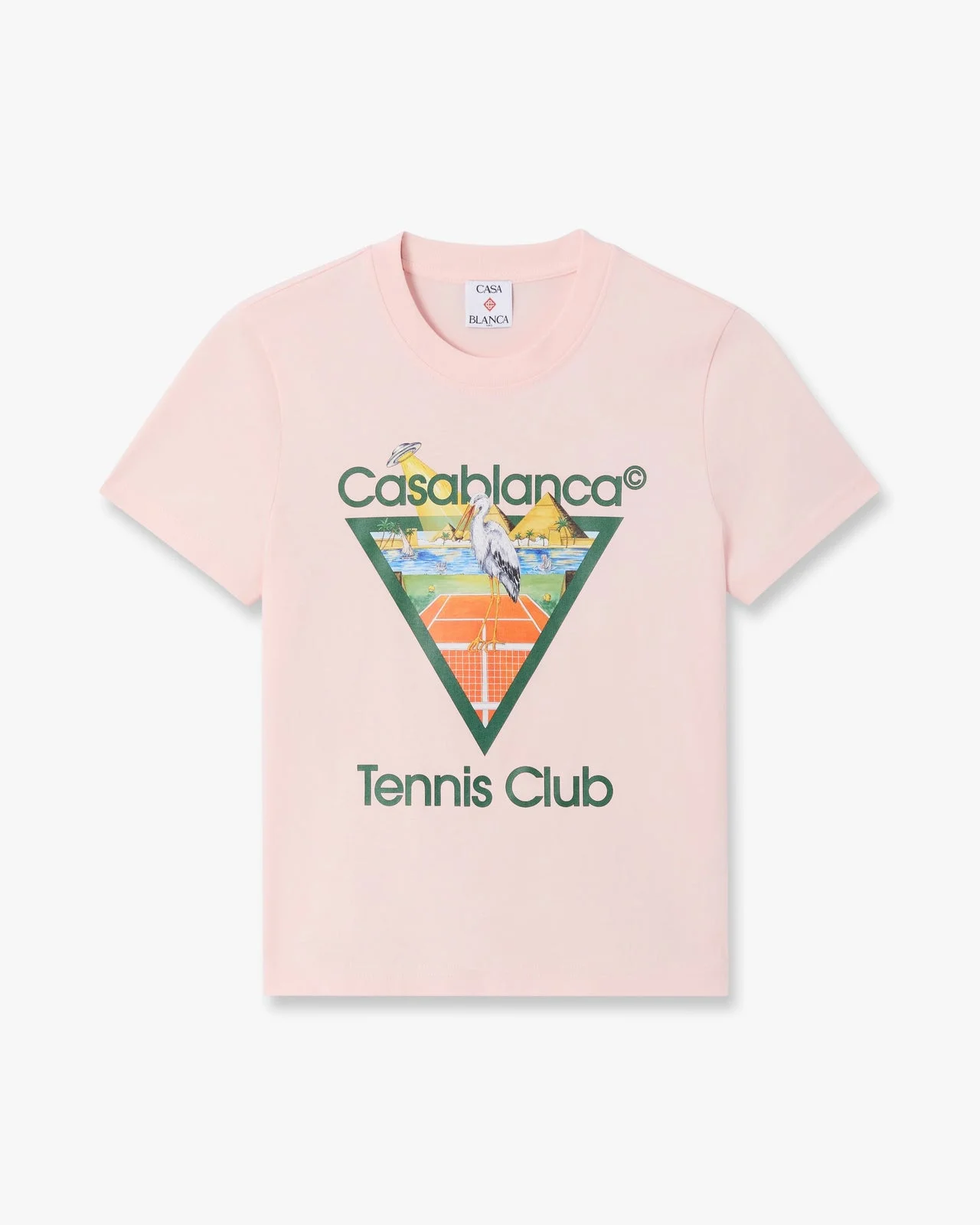 Pink Tennis Club Icon Pyramid Abduction Fitted Short Sleeve T-Shirt | Casablanca Paris - 1