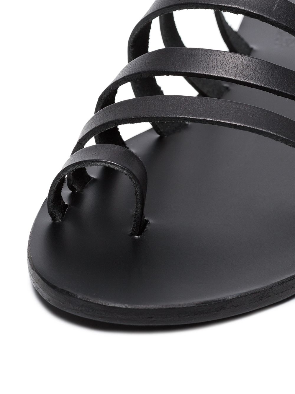 Black Niki Leather Sandals - 5