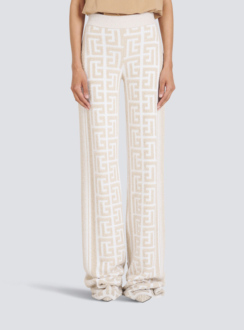 Wide Balmain monogram pants 6