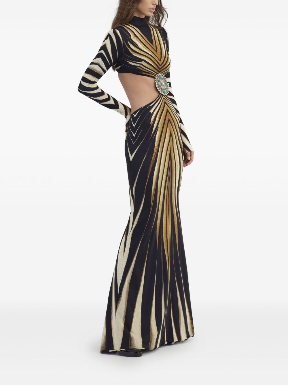 Ray Of Gold-print gown - 3