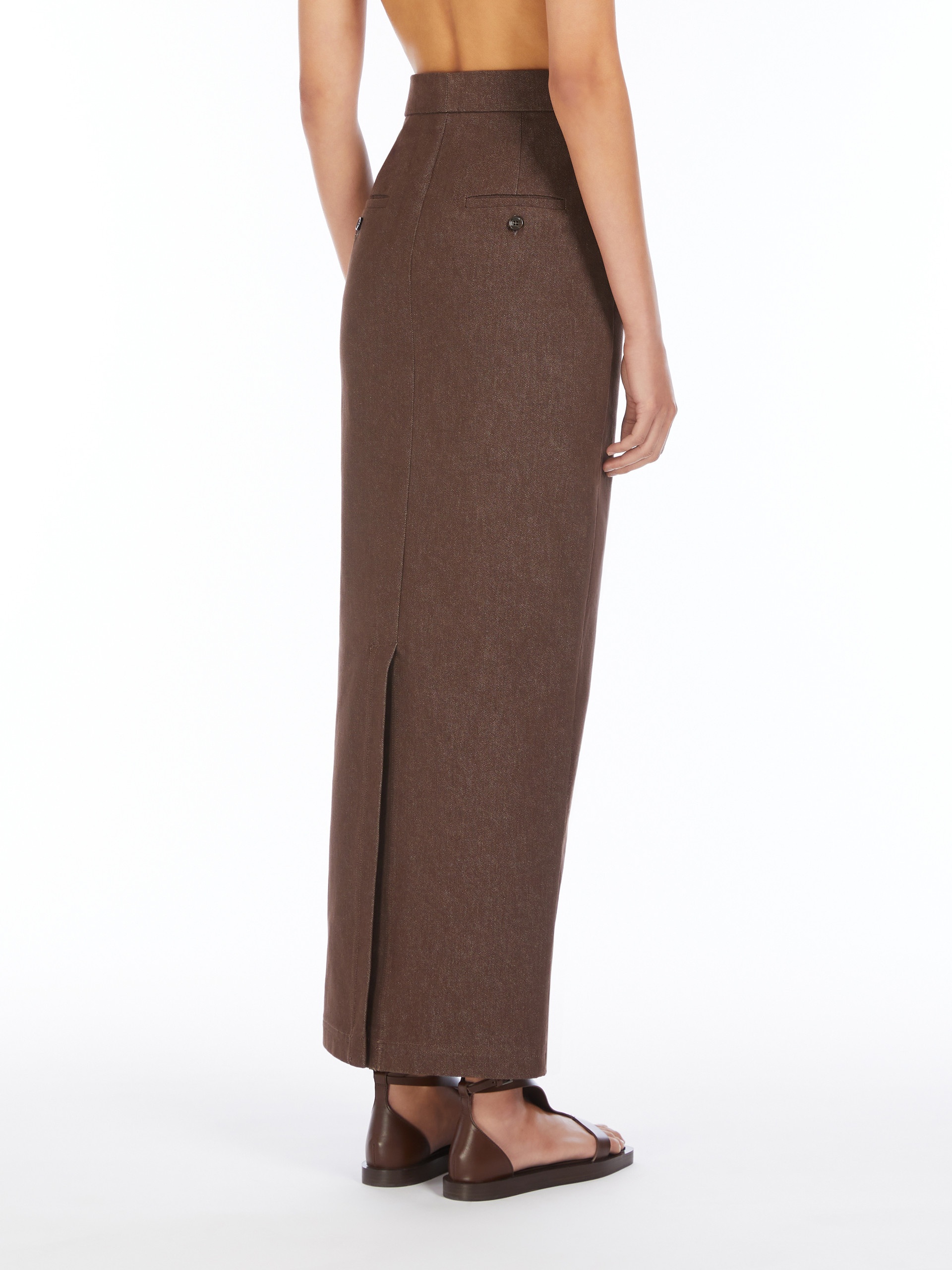 PIANOSA Denim-effect cotton skirt - 4