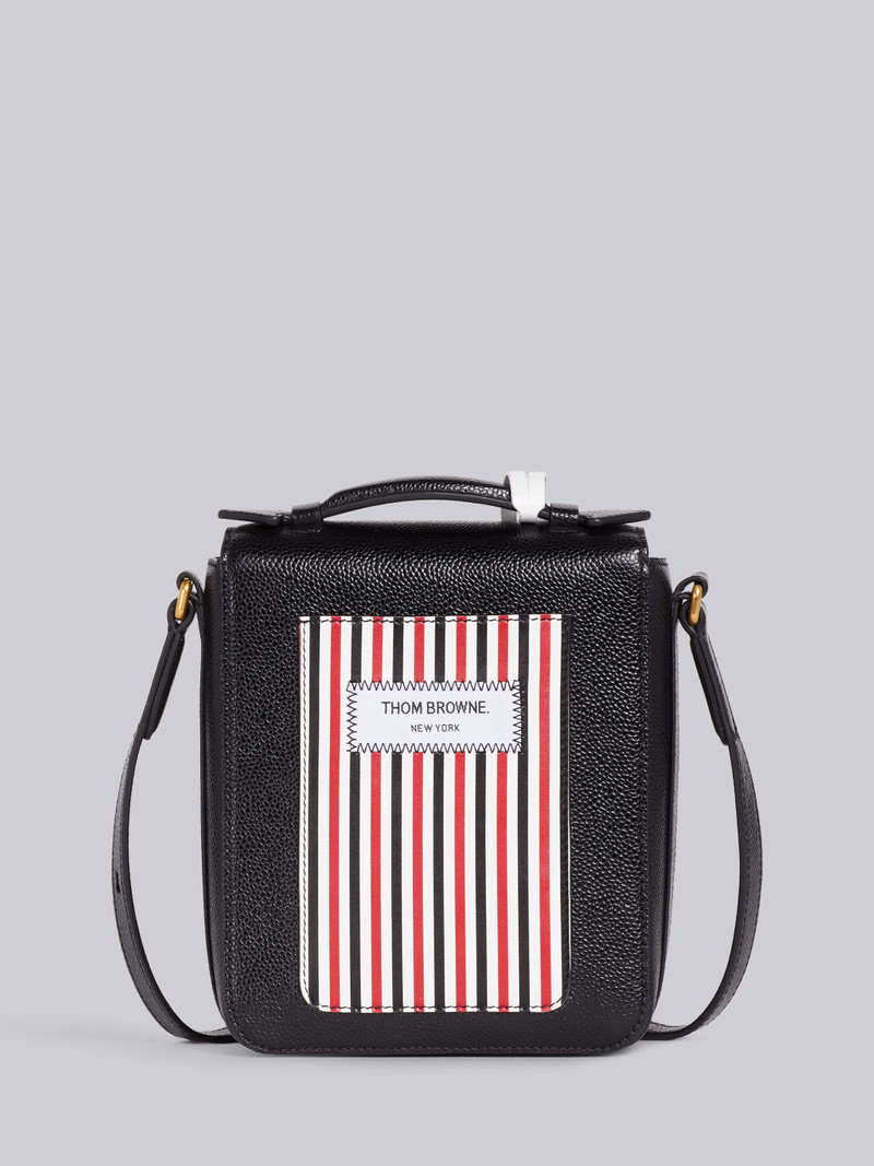 Black Pebbled Small Flap Bag 4