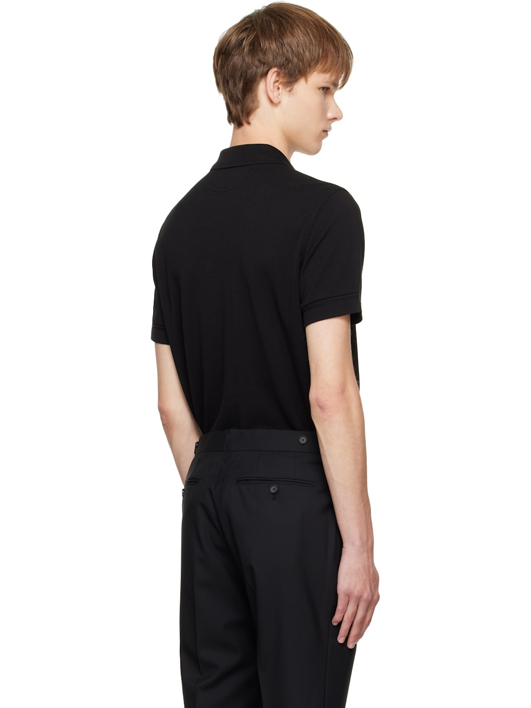 Black Piquet Polo - 3