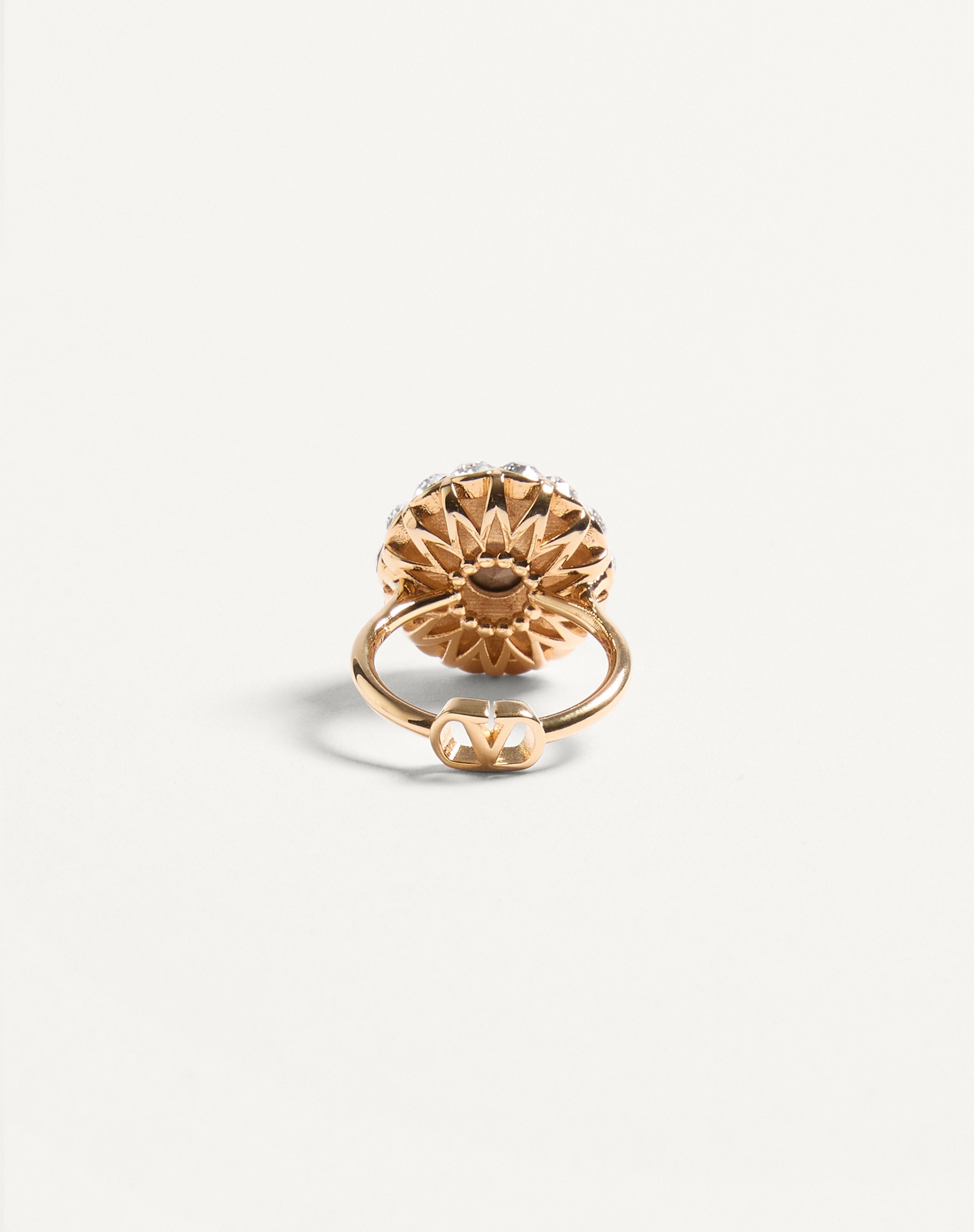 VLOGO SIGNATURE RING IN METAL, ENAMEL AND CRYSTALS - 5