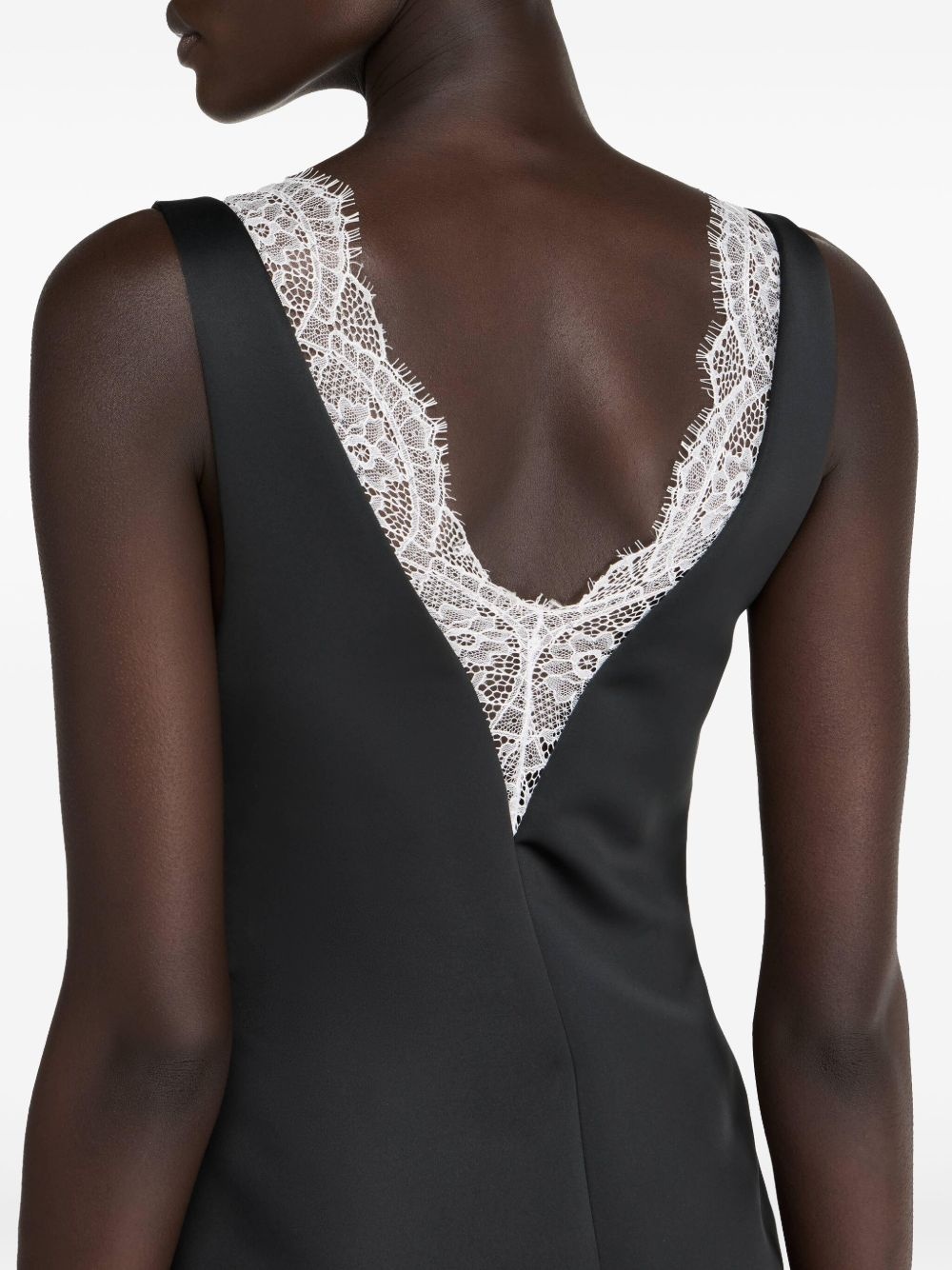 draped-hem V-neck dress - 5