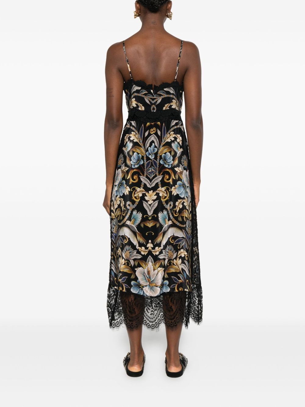 Snake Garden-print dress - 4