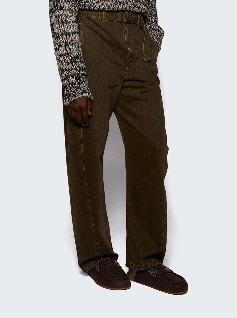Twisted Belted Pants Moss Green - 2