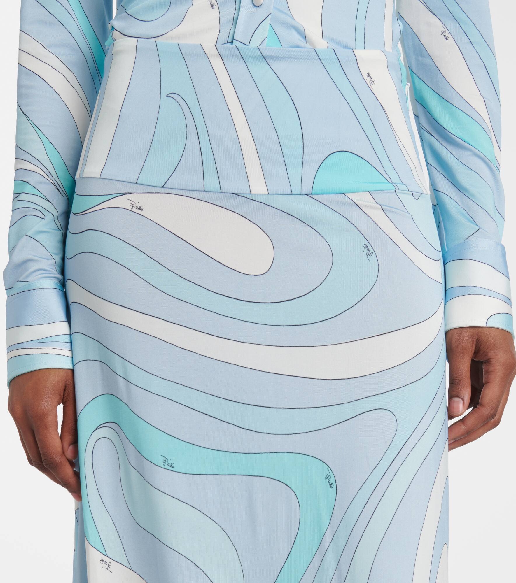 Marmo high-rise satin jersey maxi skirt - 4