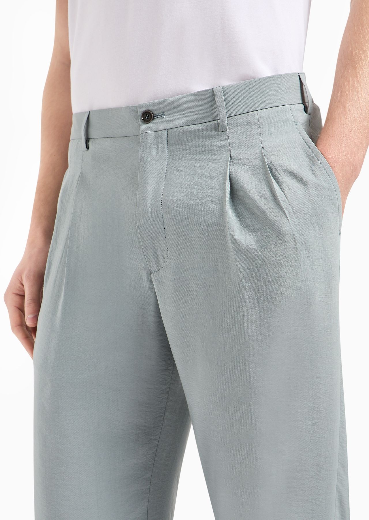 Two-dart trousers in silk-blend twill - 5