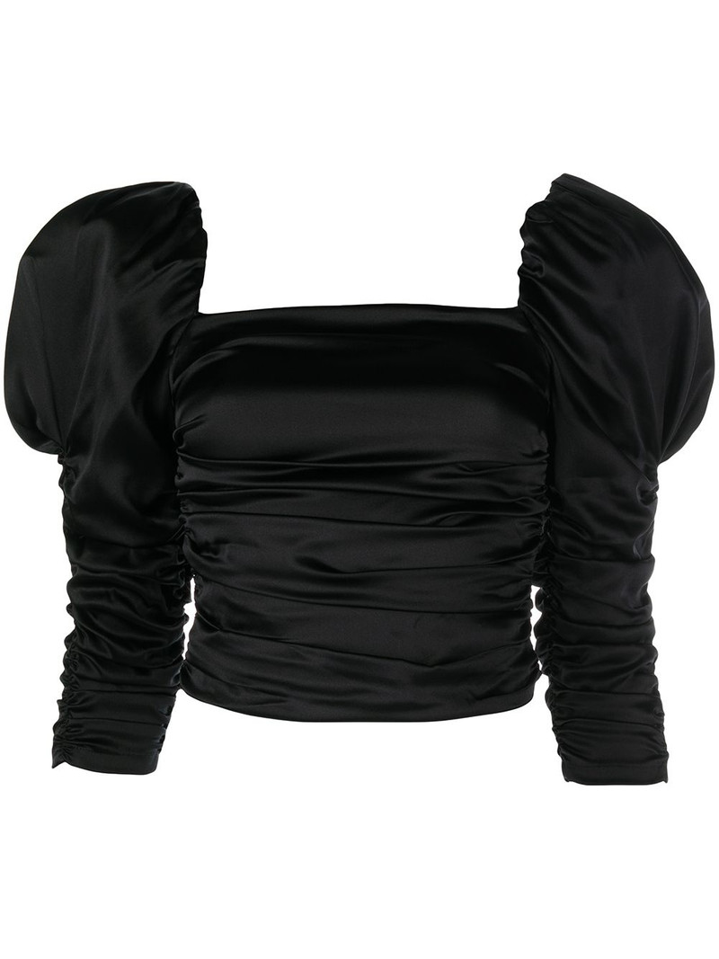 Katrice ruched puff-sleeve top 1