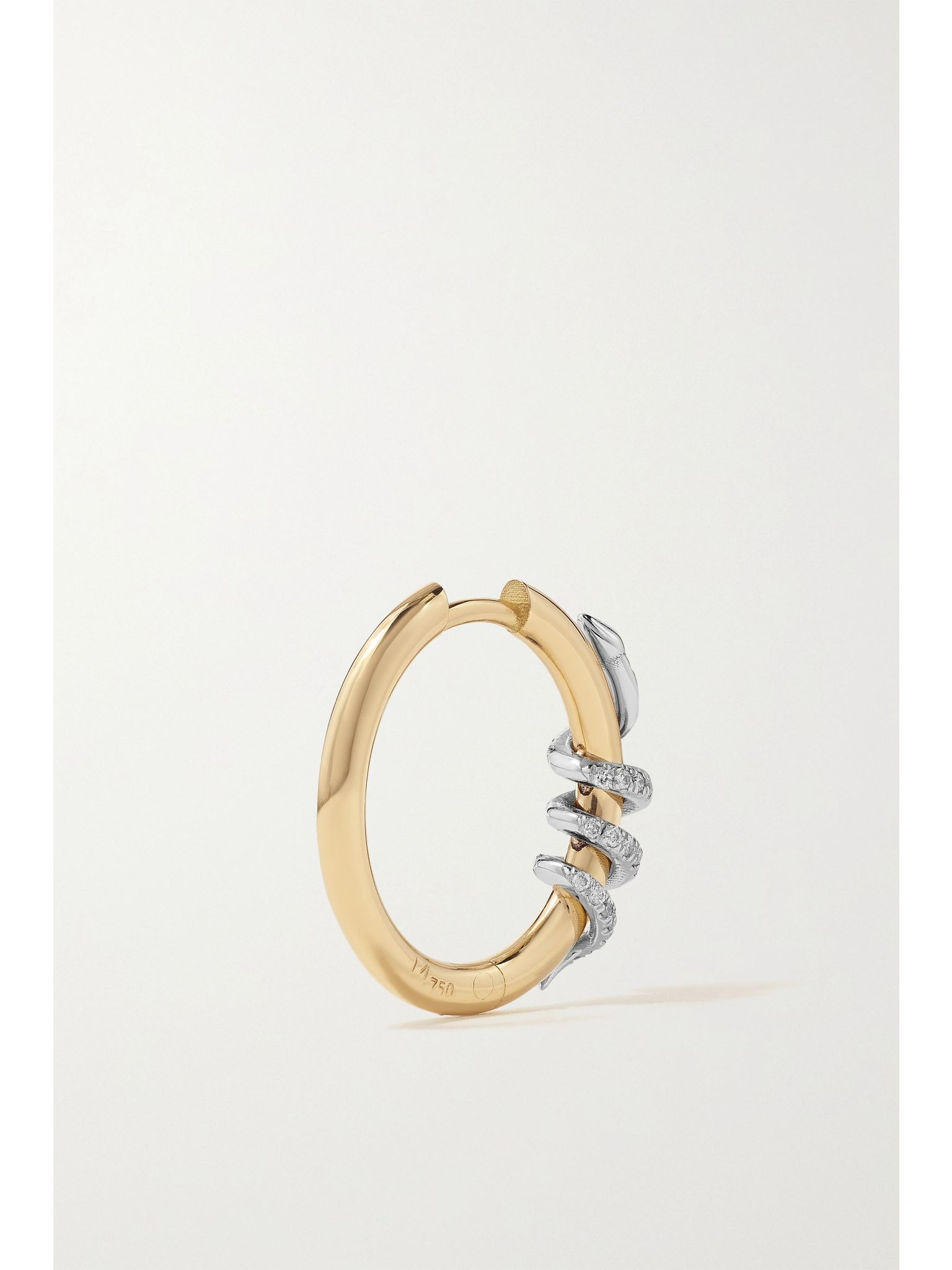 Twisted Boa 18-karat gold diamond hoop earrings Gold - 4