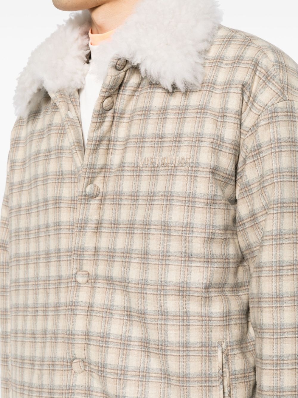 plaid pattern puffer jacket - 5