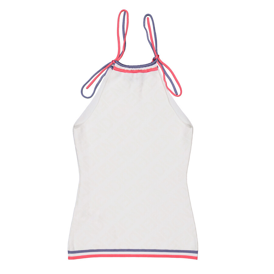 Fendi Intarsia-Knit Halterneck Sleeveless Top - 6