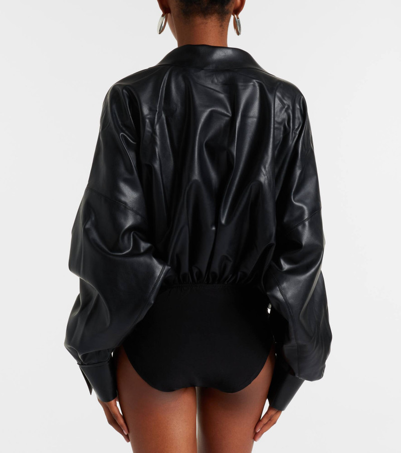 Faux leather bodysuit 4