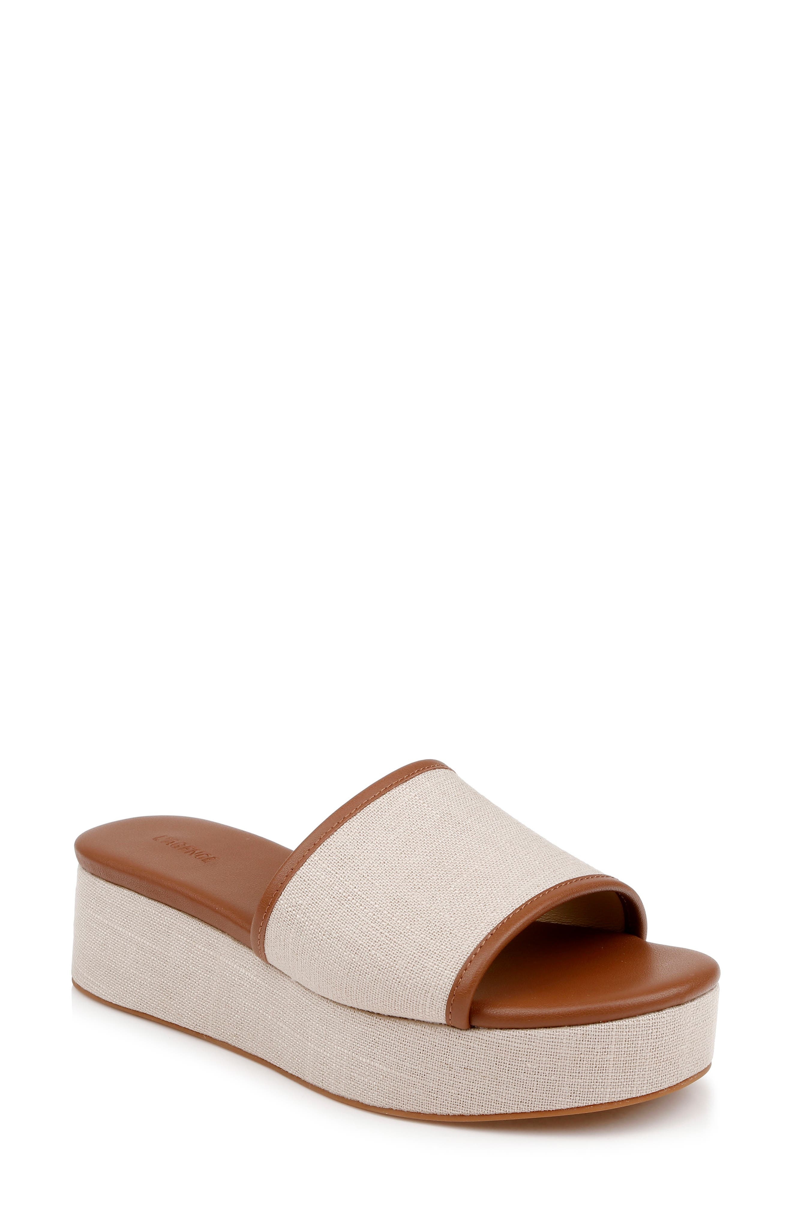L'AGENCE Inaya Platform Sandal in Natural Linen at Nordstrom - 1