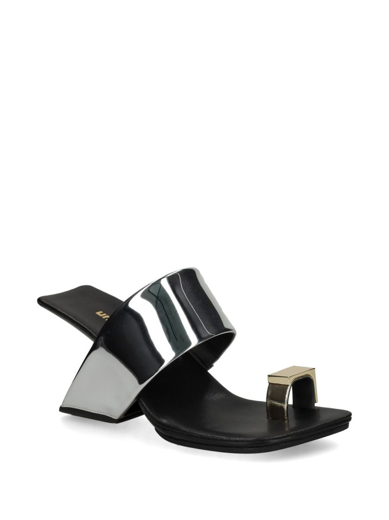 UNITED NUDE Loop Toe Hi metallic-effect toe-ring sandals outlook