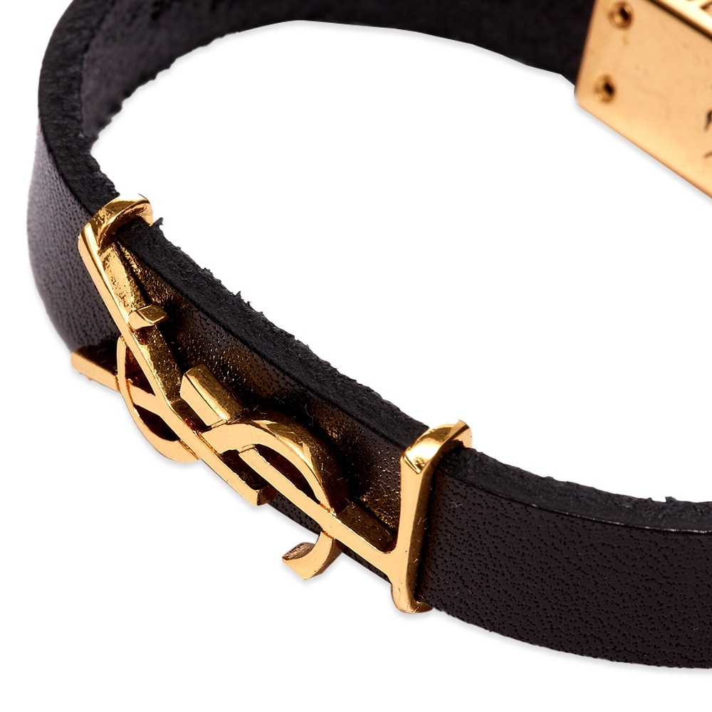 Saint Laurent Ysl Leather Bracelet - 4