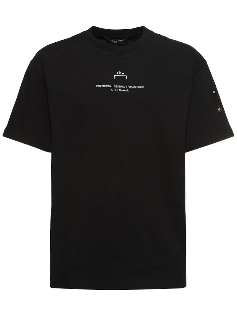 BRUTALIST PRINT COTTON JERSEY T-SHIRT - 5