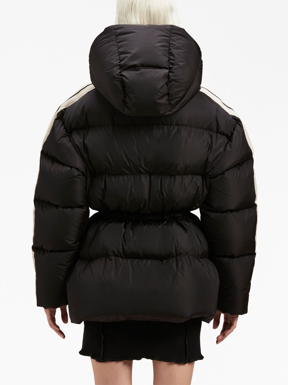 logo-embroidery hooded padded jacket - 5