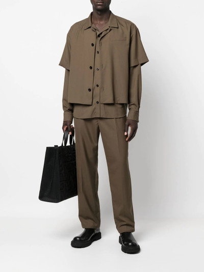 sacai layered-hem button-down shirt outlook