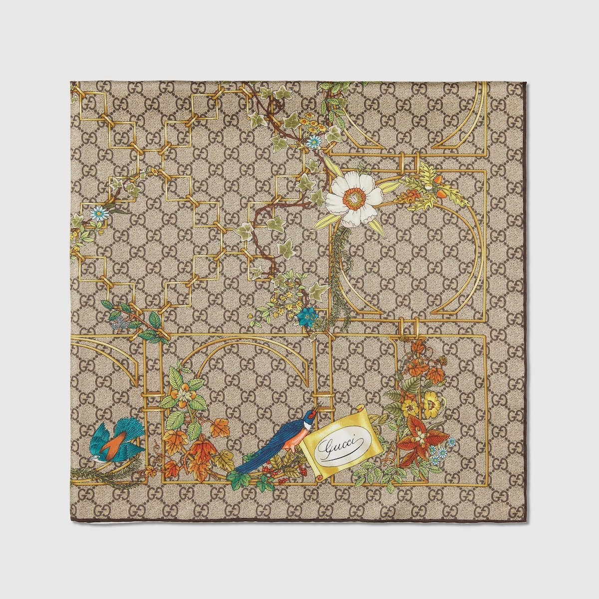 Animal and floral print silk carré - 2