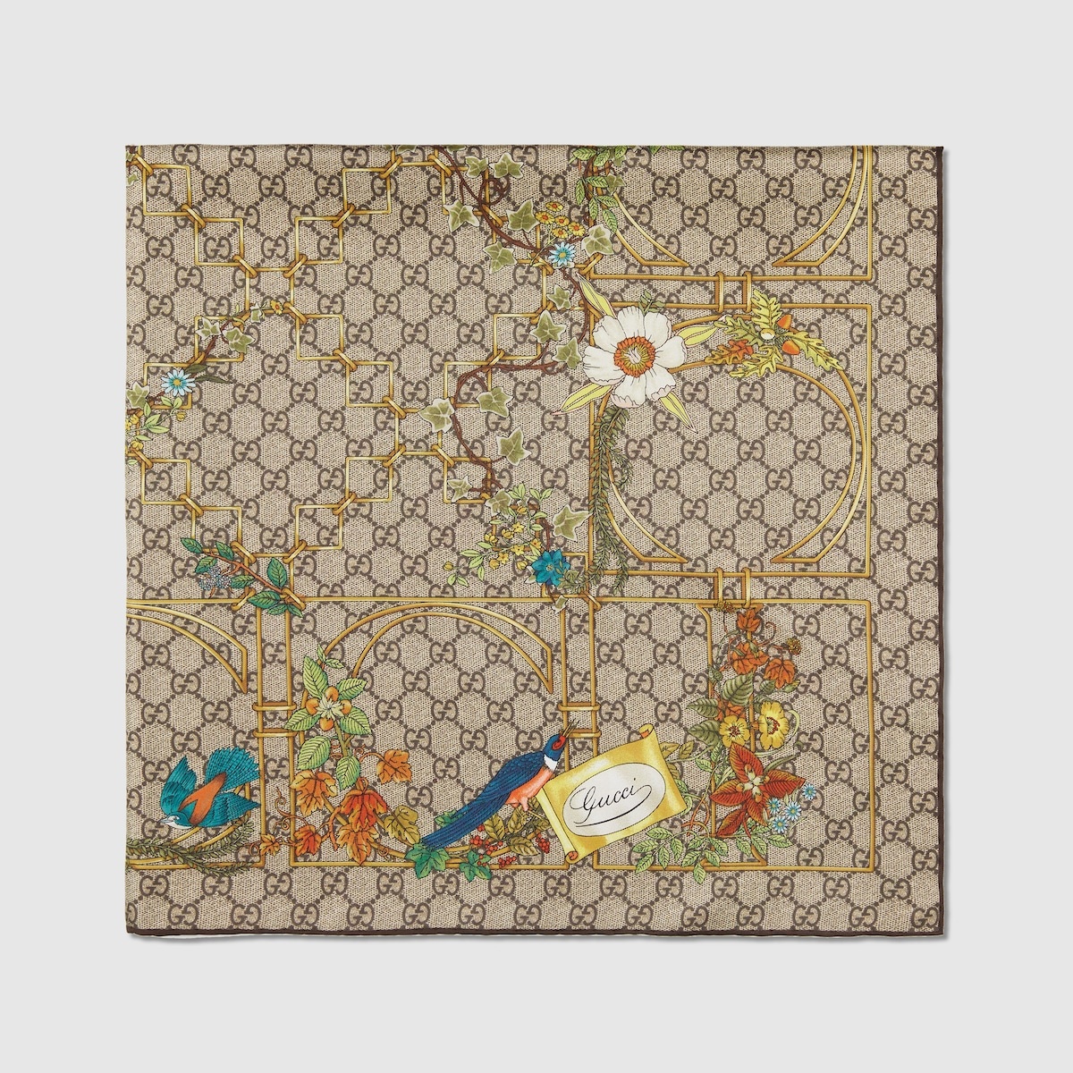 【関税・送料込み】GUCCI Animal And Floral Print Foulard 関税・送料込み】GUCCI Animal And Floral Print Foulard
