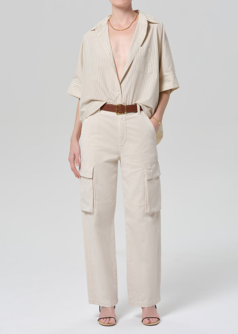 Esme Cargo Trouser In Pale Stone - 1