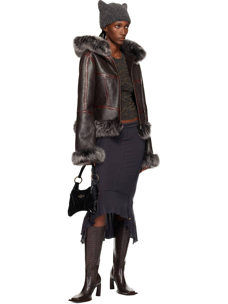 KNWLS Brown Koko Shearling Jacket outlook