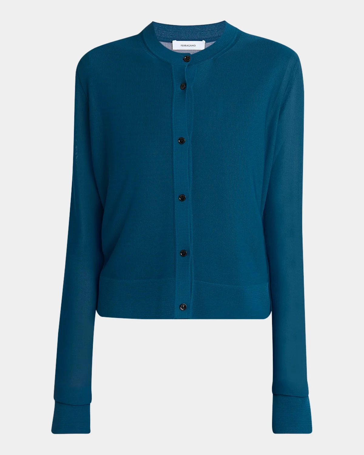 Semi Sheer Crewneck Cardigan - 1