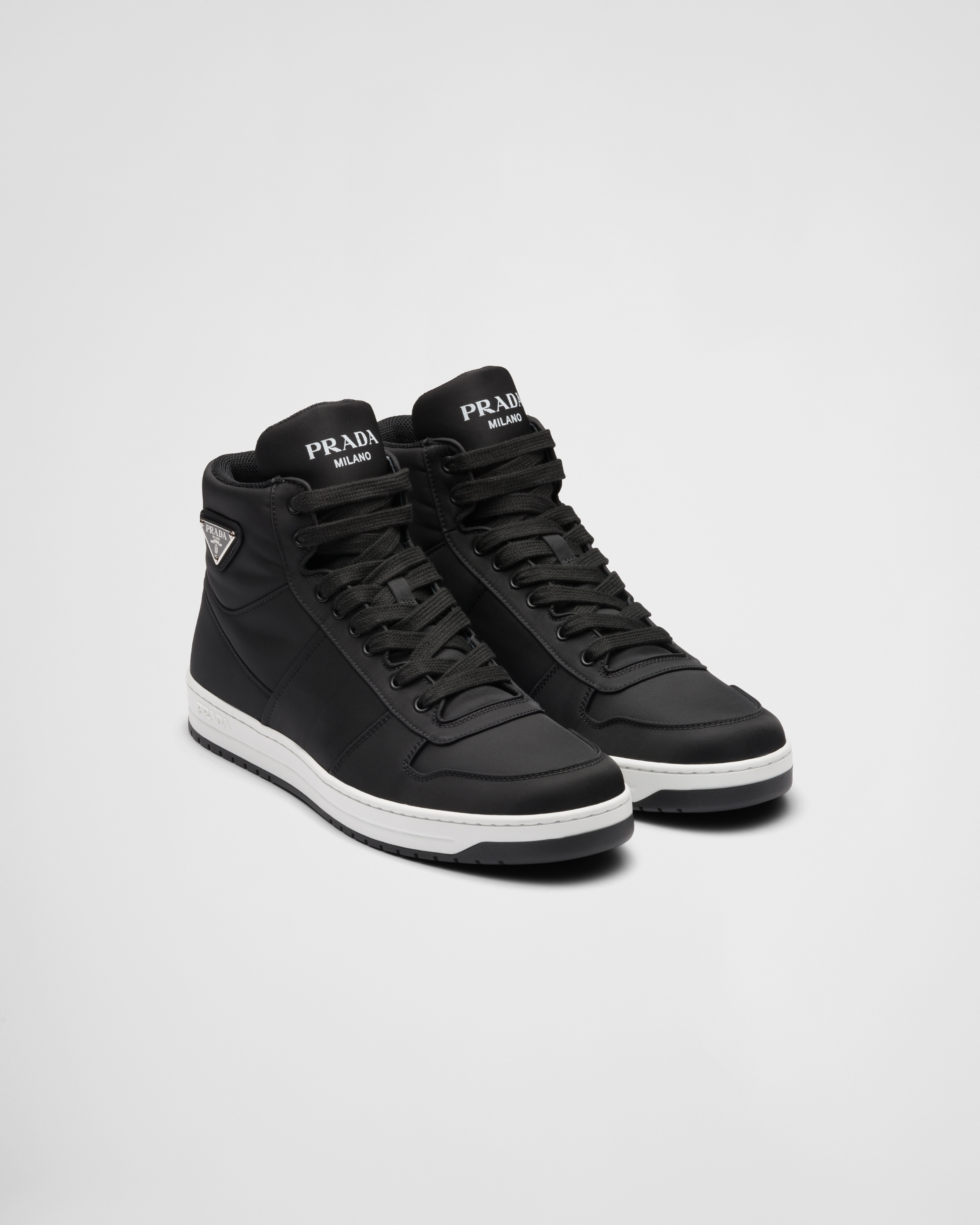 Prada Re Nylon gabardine high top sneakers REVERSIBLE