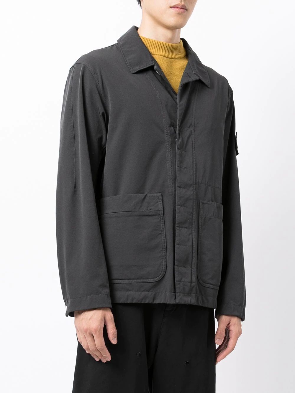 logo-patch two-pocket lightweight jacket - 3