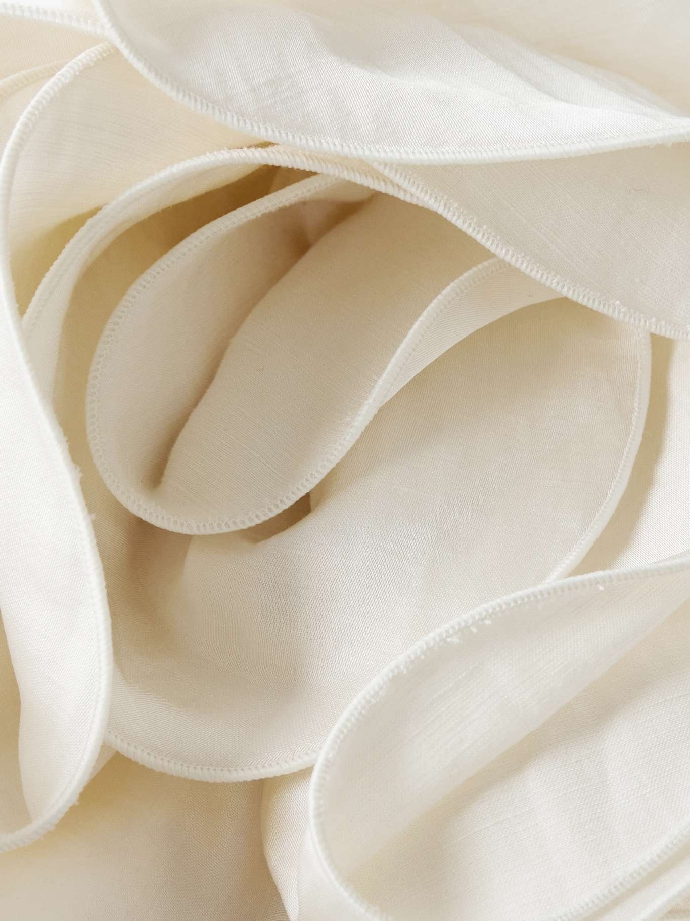 Appliquéd woven blazer Ivory - 4