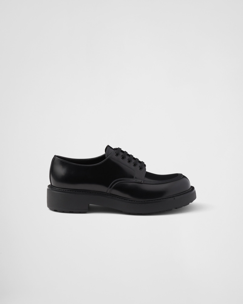Prada Brushed leather derby shoes outlook