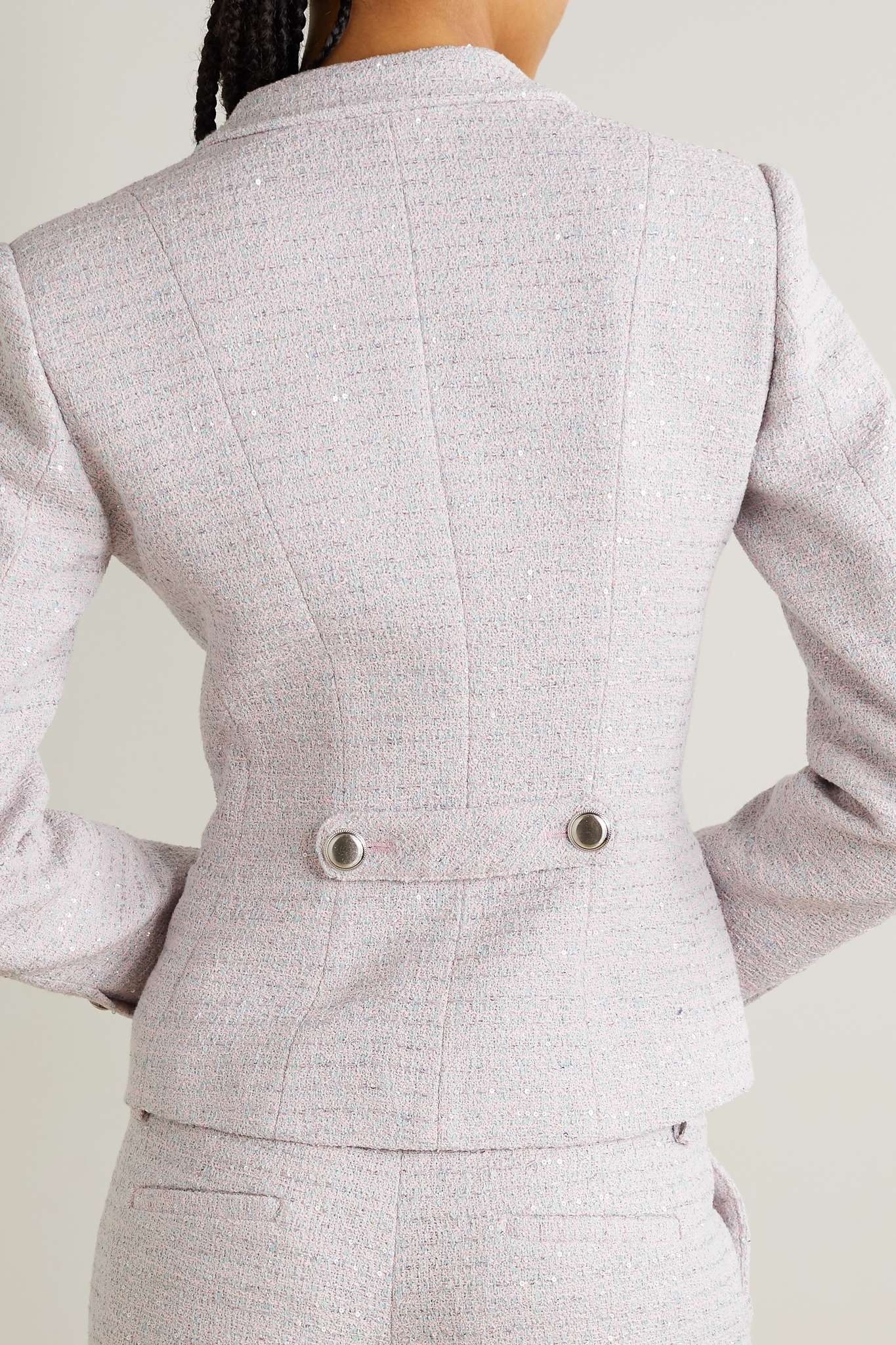 Sequined cotton-blend bouclé-tweed blazer - 4