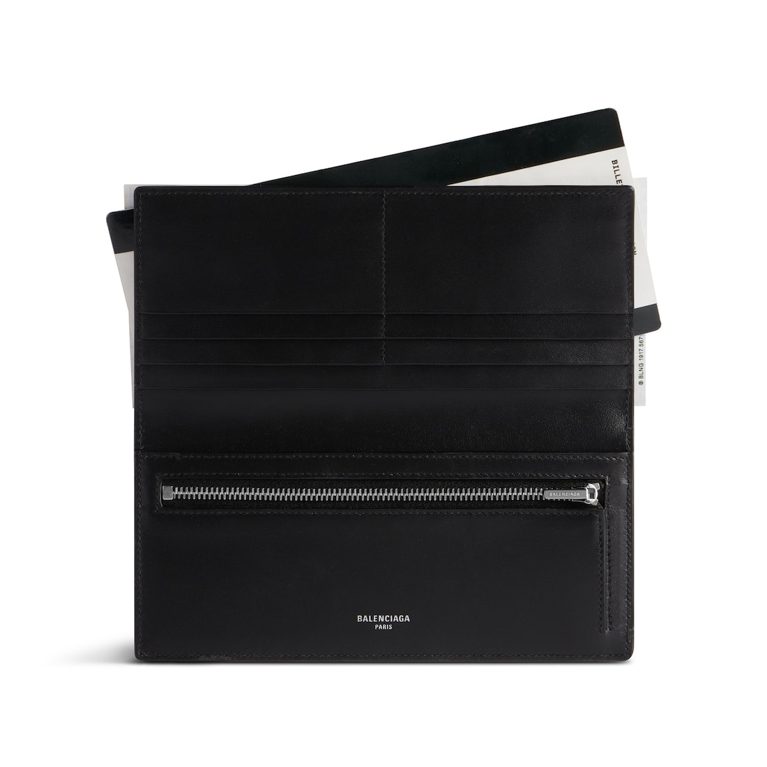 Men's Passport Long Wallet 2 Tickets in Black - 2