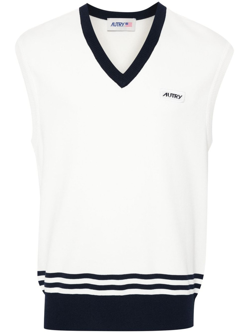 embroidered-logo 니트 조끼 1