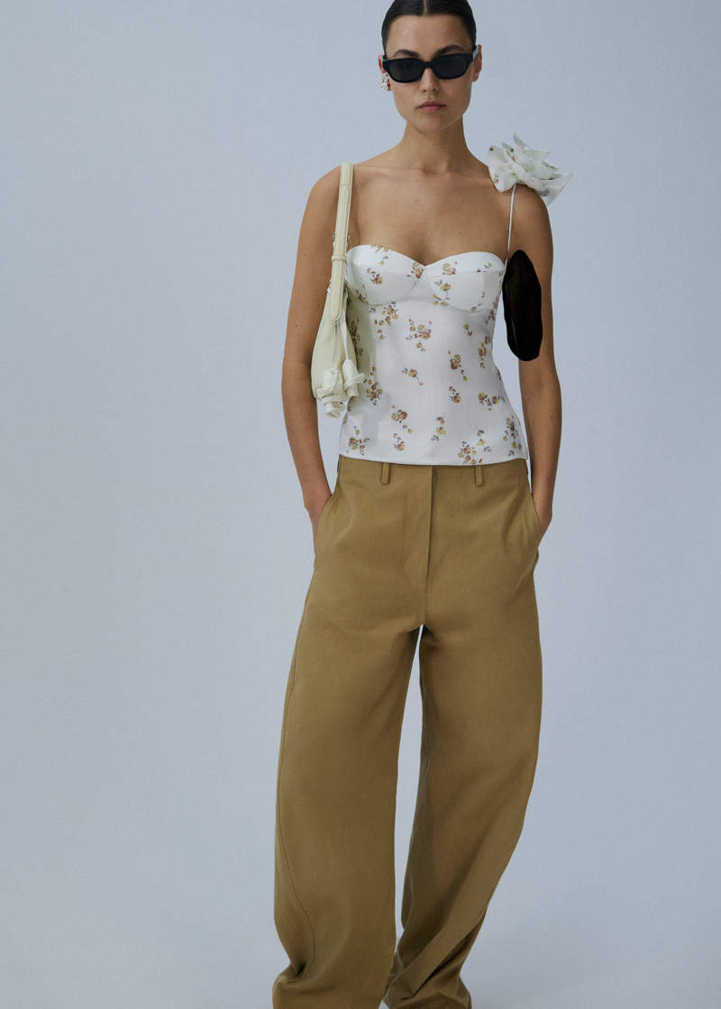MAGDA BUTRYM Wide-leg cotton trousers in beige outlook