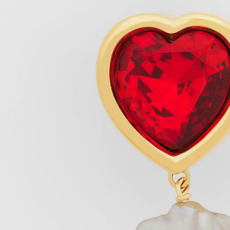 Burberry Crystal and Pearl Detail Gold-plated Earrings - Online Exclusive outlook