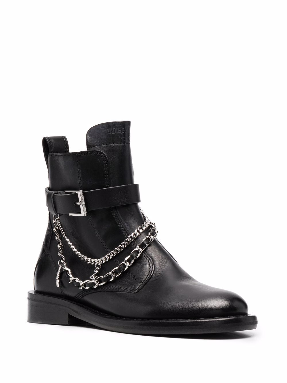 chain-detail leather boots - 2