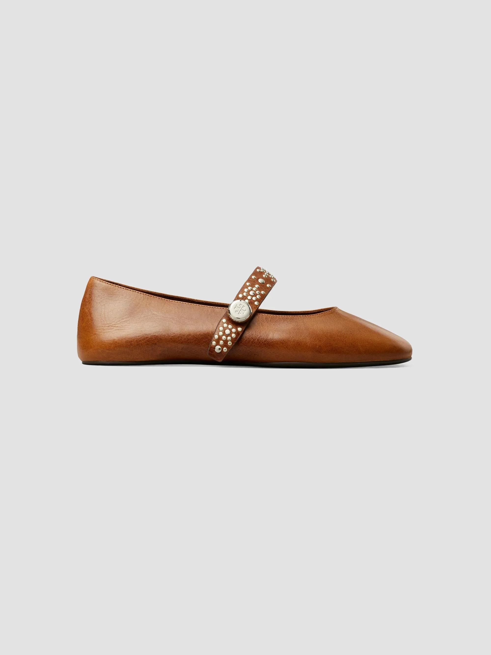Women's Romy Studded Leather Mary Janes - Cognac - 1