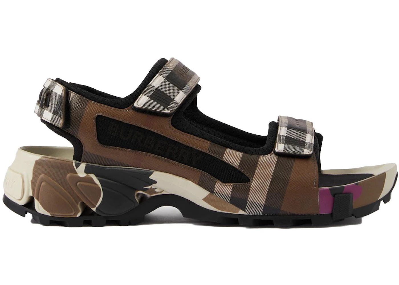 Burberry Check Arthur Sandal Dark Birch Brown - 1