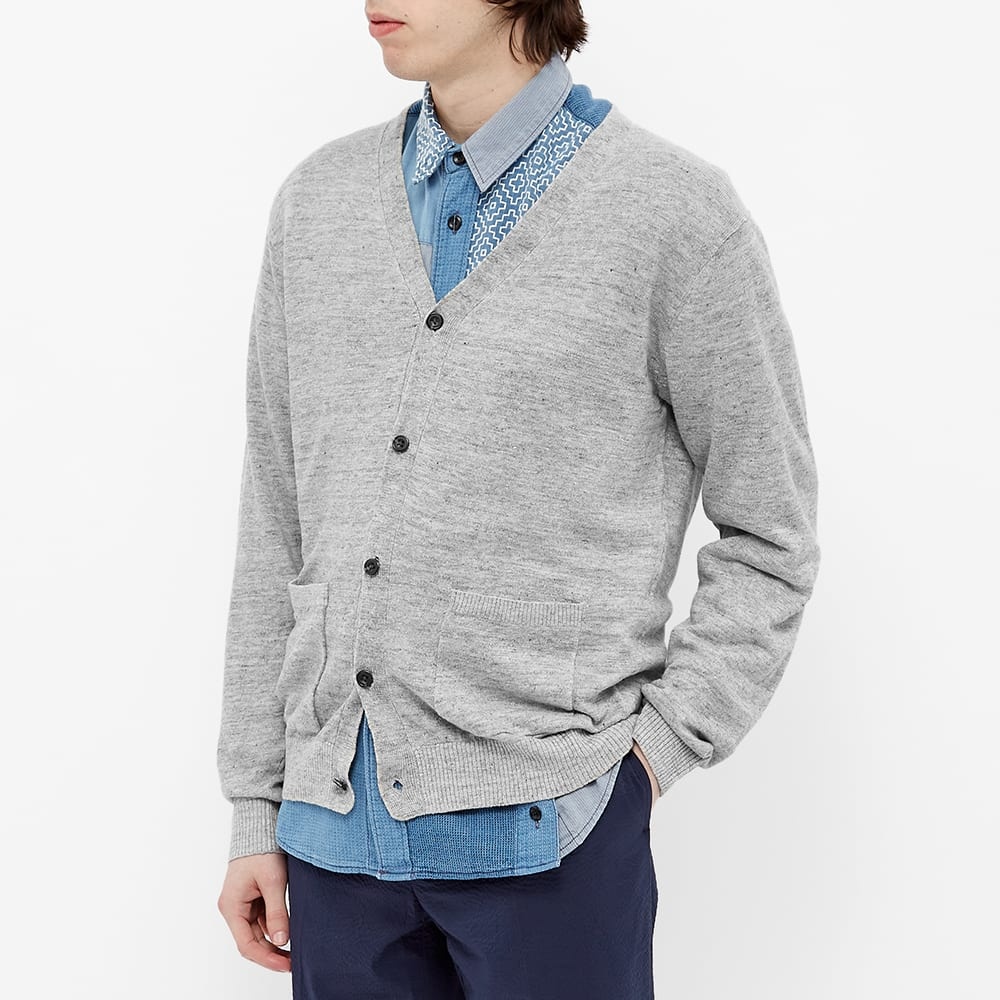 Beams Plus 7G Elbow Patch Cardigan - 4